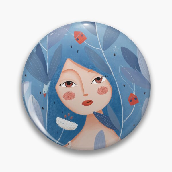 Item preview, Girl with birds, houses and flowers designed and sold by Gurgulche.