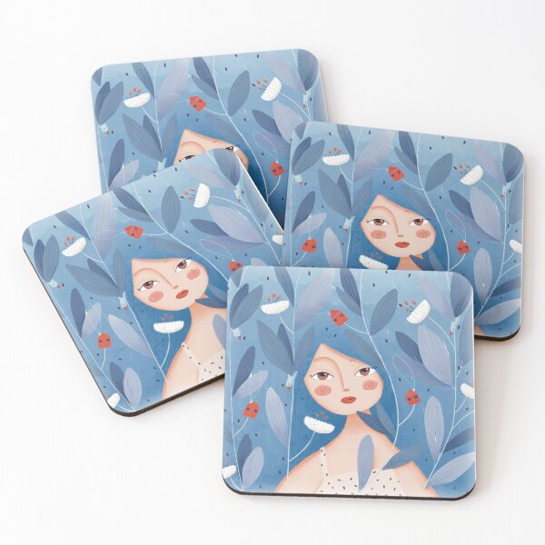 Item preview, Girl with birds, houses and flowers designed and sold by Gurgulche.