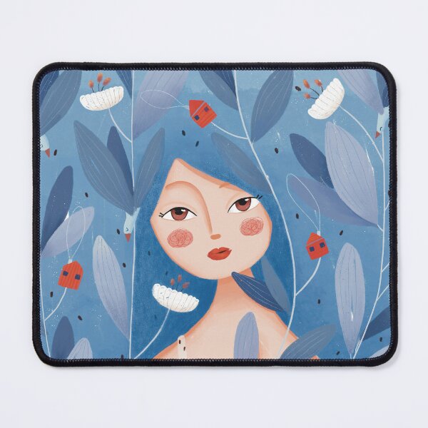 Item preview, Girl with birds, houses and flowers designed and sold by Gurgulche.