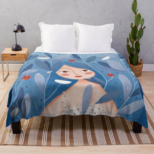 Item preview, Girl with birds, houses and flowers designed and sold by Gurgulche.