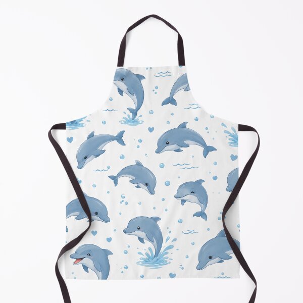 Item preview, Cute Blue Dolphins Seamless Watercolor Pattern designed and sold by Seculinator.