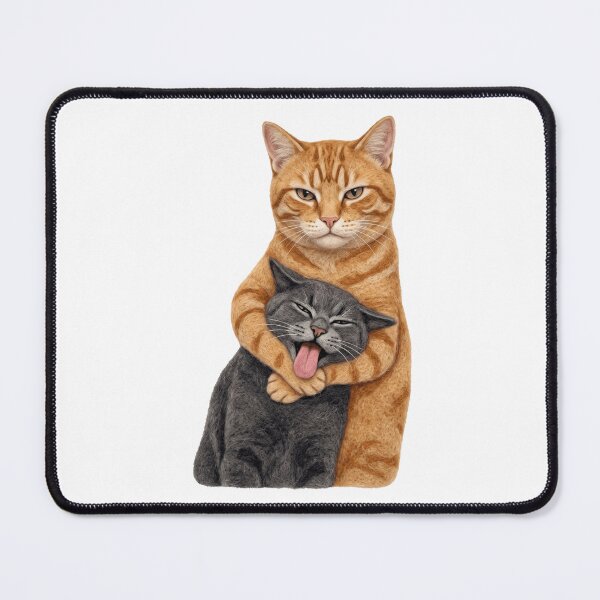 Item preview, Funny Cats Choking Hug Orange Tabby and Silly Grey Cat Affection designed and sold by rediscoveredapp.