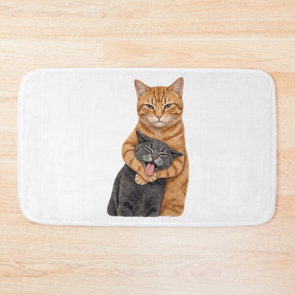 Item preview, Funny Cats Choking Hug Orange Tabby and Silly Grey Cat Affection designed and sold by rediscoveredapp.