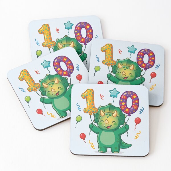 Item preview, Triceratops 10th dino birthday green dino gift designed and sold by Tronstell.