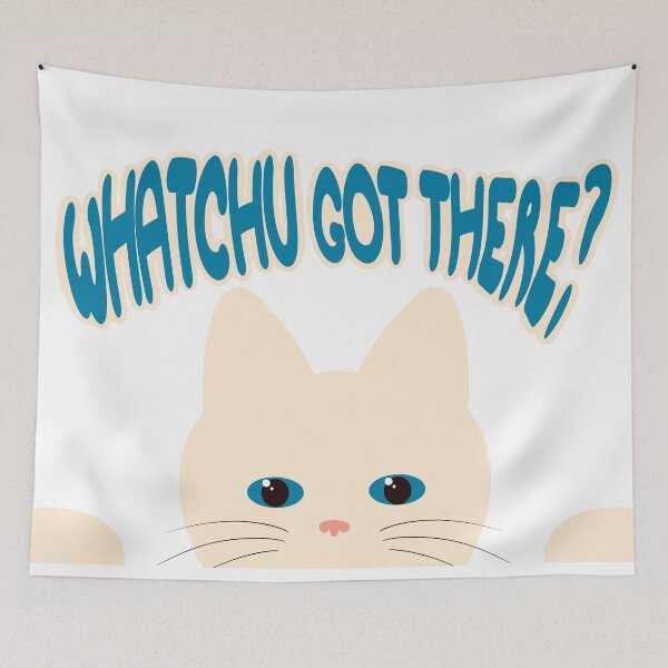 Item preview, Curious White Cat designed and sold by Vanillandcrimes.
