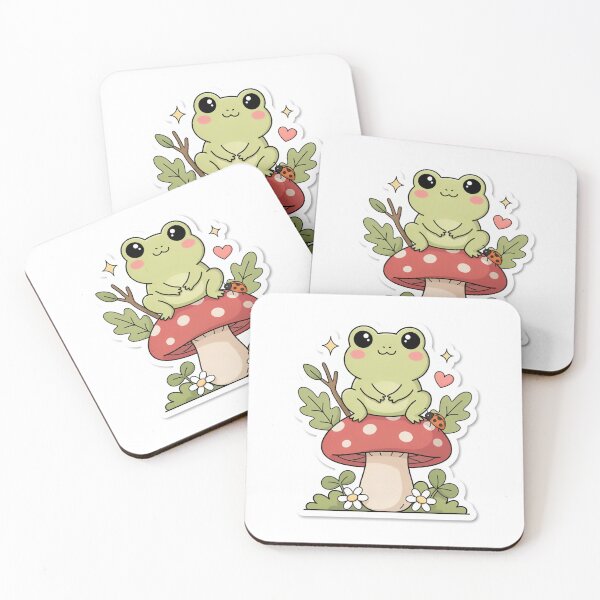 Item preview, Cute Frog On Mushroom Cottagecore Goblincore Kawaii Nature Sticker designed and sold by medel12.
