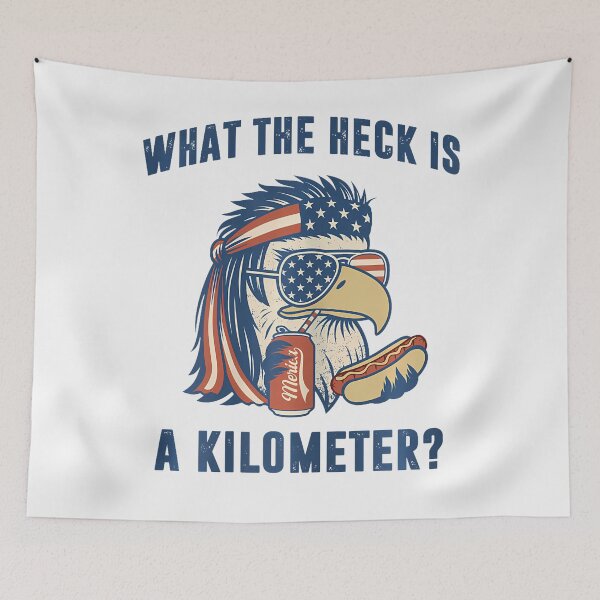 Item preview, Mullet Eagle What The Heck Is A Kilometer Funny 4Th Of July designed and sold by Fereskabilon.