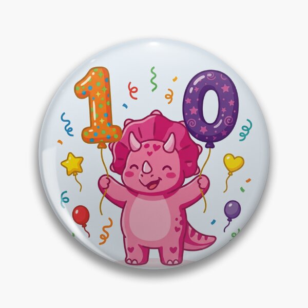 Item preview, Triceratops 10th dino birthday pink dino gift designed and sold by Tronstell.