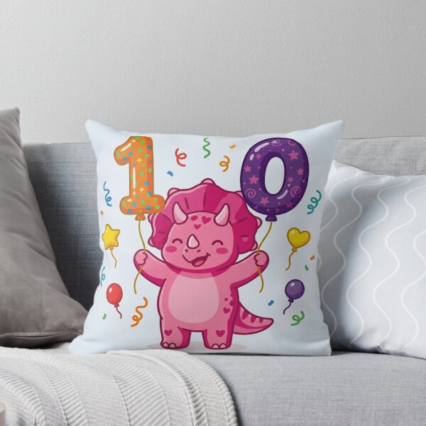 Item preview, Triceratops 10th dino birthday pink dino gift designed and sold by Tronstell.
