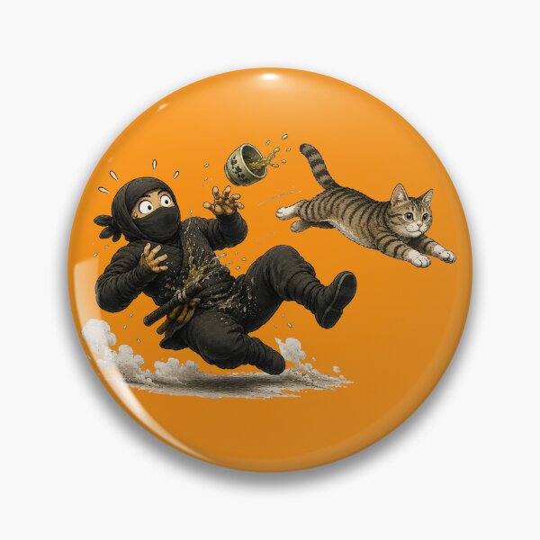 Item preview, Ninja vs Cat — Chaotic Tea Spill Action designed and sold by Aguri-tei.