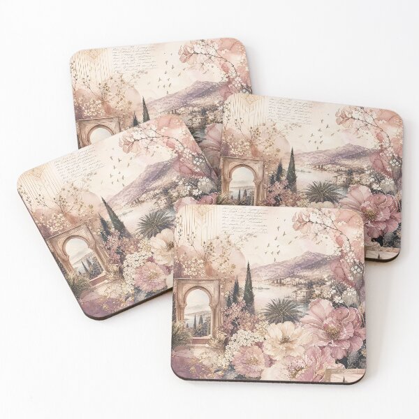 Item preview, Romantic Vintage Floral Landscape Collage designed and sold by ArtStyleAlice.
