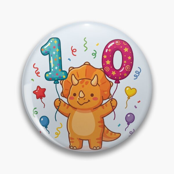 Item preview, Triceratops 10th dino birthday orange dino gift designed and sold by Tronstell.