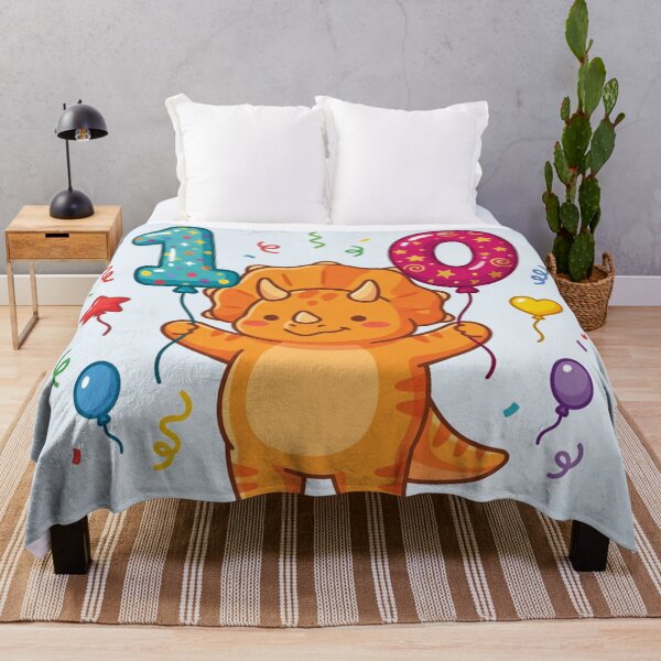 Item preview, Triceratops 10th dino birthday orange dino gift designed and sold by Tronstell.