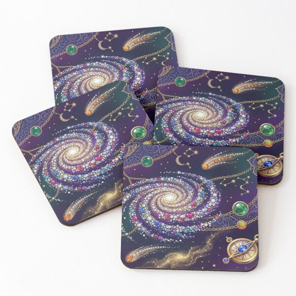 Item preview, Cosmic Resonance - Infinite Galaxy & Crystal Shards All-Over Print designed and sold by dragon580 // Waaa… the killer shark ran away.