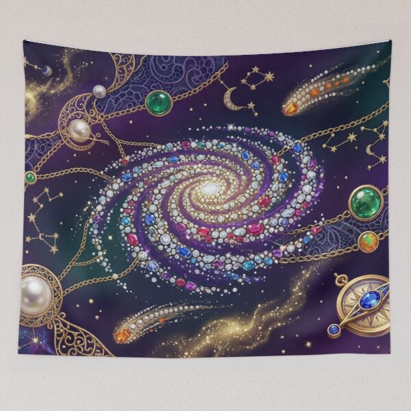Item preview, Cosmic Resonance - Infinite Galaxy & Crystal Shards All-Over Print designed and sold by dragon580.