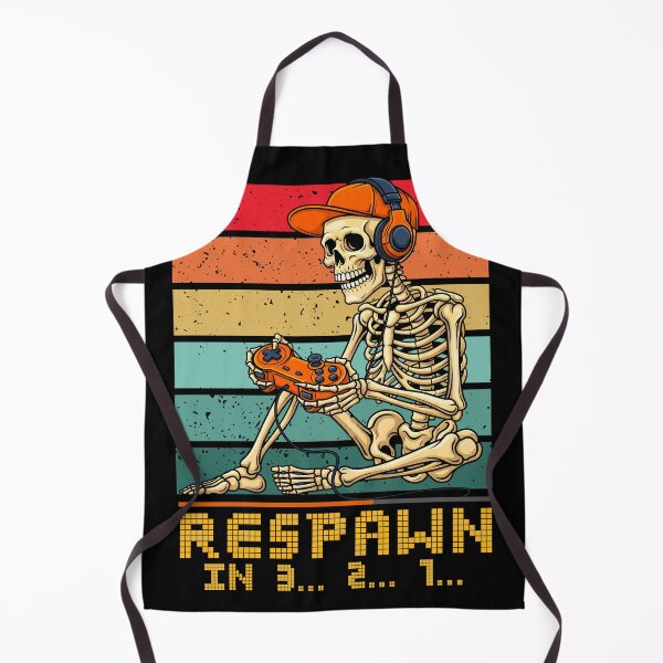 Item preview, Funny Gamer Skeleton Retro Sunset - Waiting To Respawn designed and sold by legendaryskins.