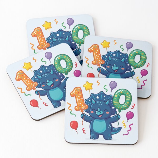 Item preview, Triceratops 10th dino birthday blue dino gift designed and sold by Tronstell.