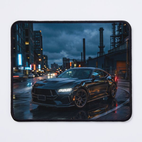 Item preview, Dark Cinematic Muscle Car Photography In Rainy Industrial City designed and sold by RevUpDesign.