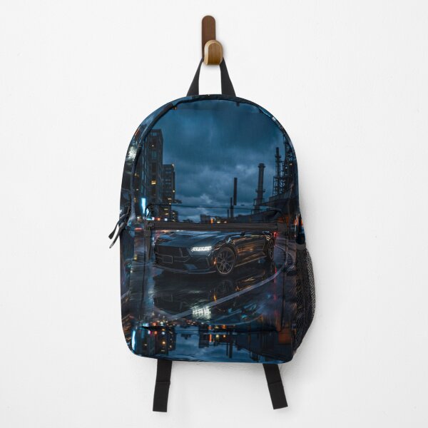 Item preview, Dark Cinematic Muscle Car Photography In Rainy Industrial City designed and sold by RevUpDesign.