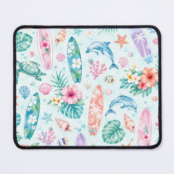 Item preview, Watercolor Tropical Pattern Tapestry Gift For Beach Lovers Pastel Surfboard Decor | Coastal Beach Aesthetic Phone Case Gift For Teen Girls Watercolor Sea Turtle | Pastel Ocean Seamless Art designed and sold by VivaFy.