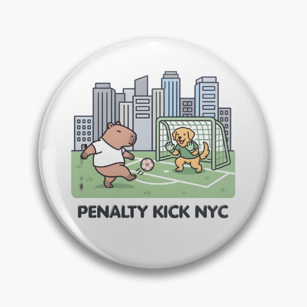 Item preview, Penalty Kick NYC Capybara And Dog Goalie designed and sold by laughingshirts.