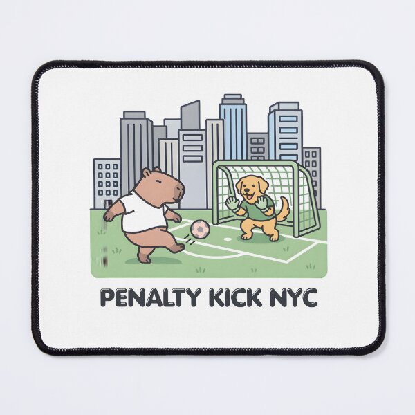 Item preview, Penalty Kick NYC Capybara And Dog Goalie designed and sold by laughingshirts.