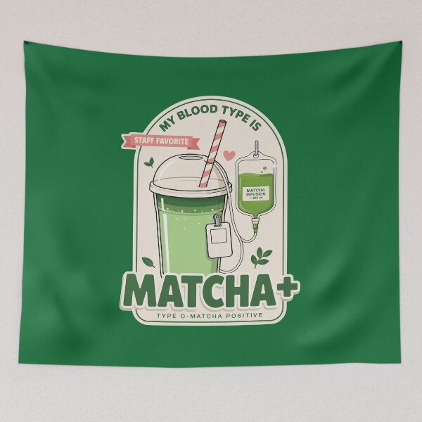 Item preview, Matcha Positive Blood Type – Funny Matcha Lover Iced Matcha Latte Design designed and sold by ArcticFoxStudio.