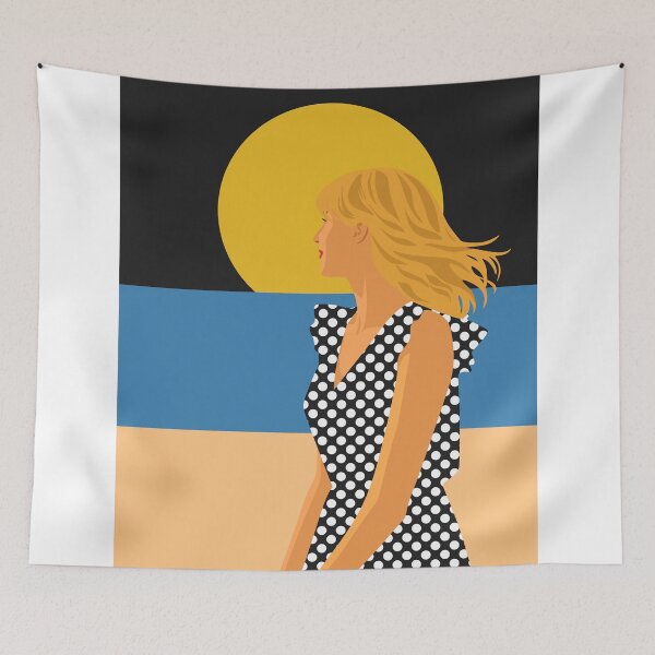Item preview, Minimalist Beach Woman Art, Coastal Fashion Illustration Print designed and sold by Studio pod Burom.