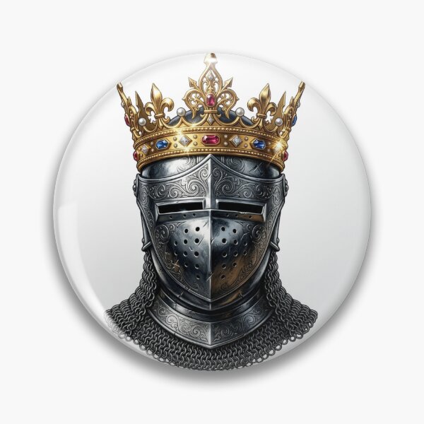 Item preview, Majestic Armored King Helmet Golden Crown Crest designed and sold by DuckOddity.