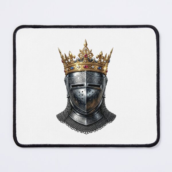 Item preview, Majestic Armored King Helmet Golden Crown Crest designed and sold by DuckOddity.