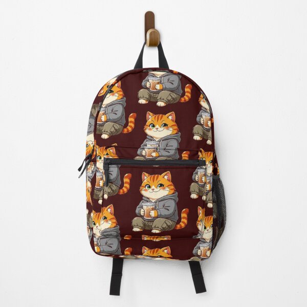 Item preview, Cute Orange Cat in Hoodie Drinking Iced Coffee Boba designed and sold by ChaemmRichStudio.