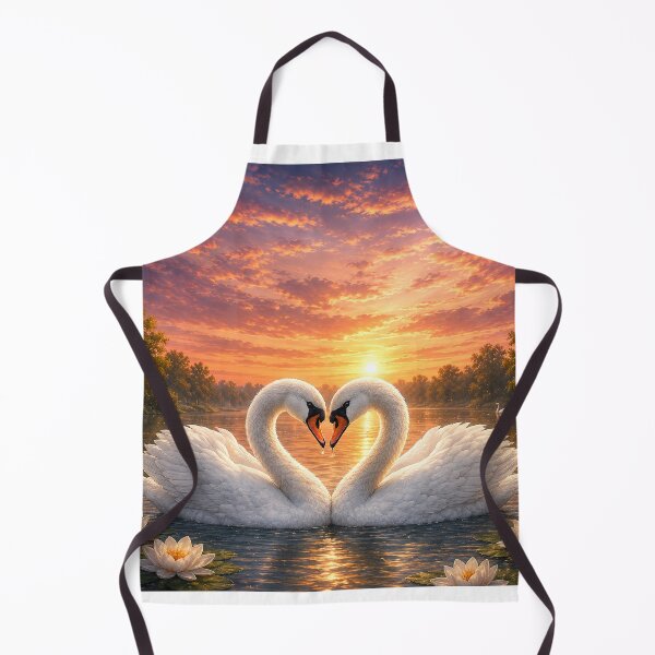 Item preview, Romantic Swans Heart Sunset Lake Painting designed and sold by Seculinator.