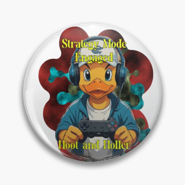 Item preview, Strategy Mode Engaged Hoot and Holler Funny Gamer Duck Mascot designed and sold by Animalloveus.