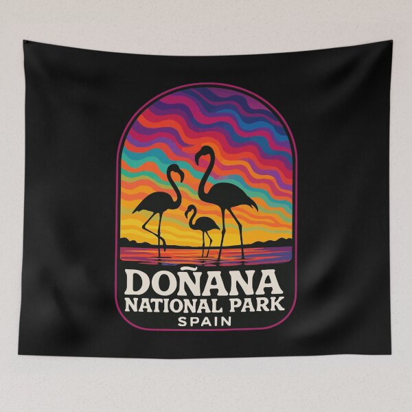 Item preview, Donana National Park Flamingos Trippy Travel designed and sold by TomFrontierArt.