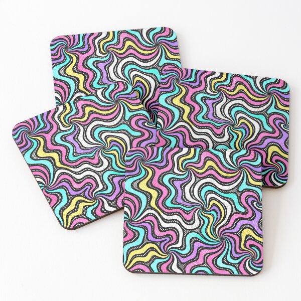 Item preview, 1980s Pastel Neon Colorful Cartoon Squiggle Stripes Pattern designed and sold by BeJolley.