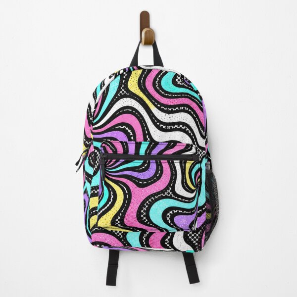 Item preview, 1980s Pastel Neon Colorful Cartoon Squiggle Stripes Pattern designed and sold by BeJolley.