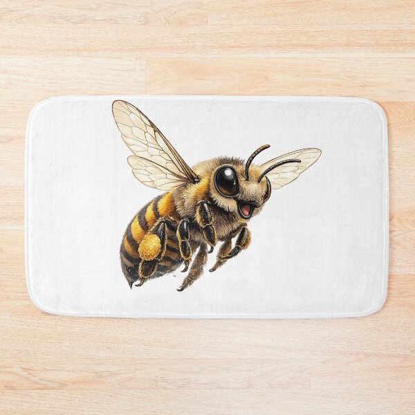 Item preview, Cute Happy Honey Bee Flying Watercolor Illustration designed and sold by Seculinator.
