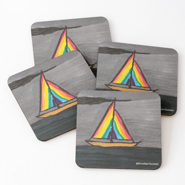 Item preview,  Rainbow Sail Away brown hull designed and sold by DancingCreek.