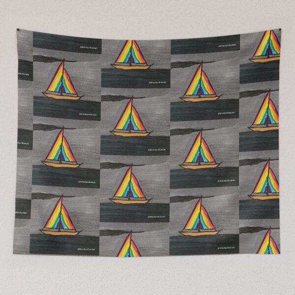 Item preview,  Rainbow Sail Away brown hull designed and sold by DancingCreek.