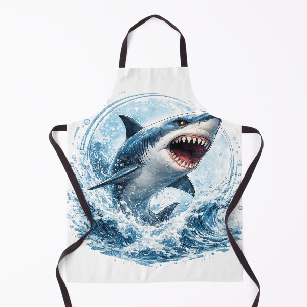 Item preview, Angry Great White Shark Water Splash Illustration designed and sold by Seculinator.