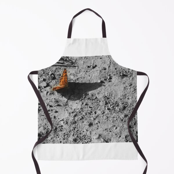 Item preview, Orange Butterfly Resting on Rocky Ground Casting a Long Shadow in Selective Color designed and sold by Nmallia.