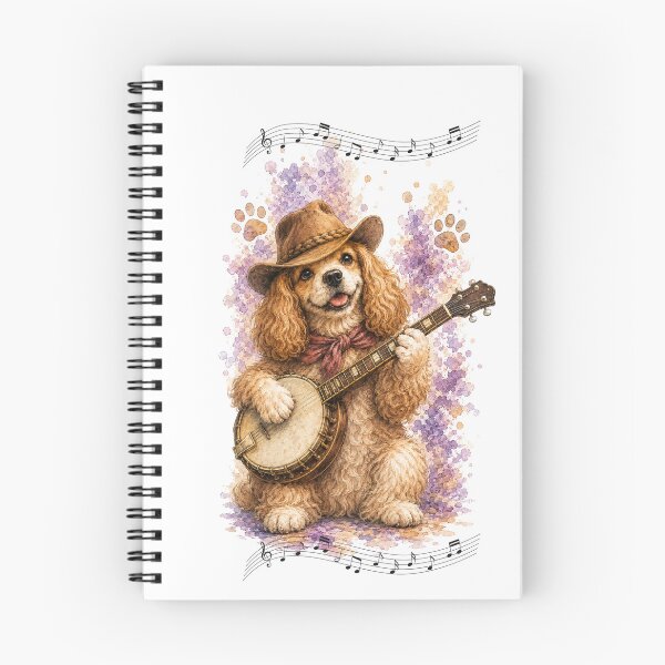 Item preview, Spaniel Dog Playing Banjo Country designed and sold by FurryNotes.