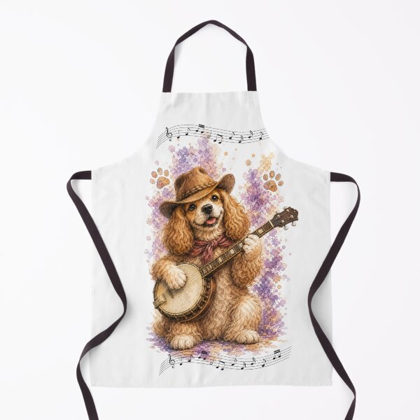 Item preview, Spaniel Dog Playing Banjo Country designed and sold by FurryNotes.