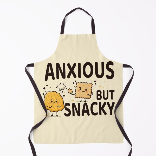 Item preview, Anxious but Snacky – Funny Cute Snack Illustration with Chips and Crackers designed and sold by Skryp-art.