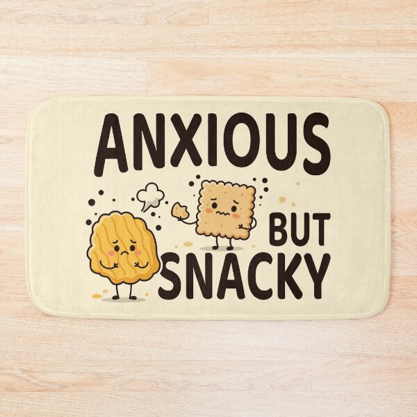 Item preview, Anxious but Snacky – Funny Cute Snack Illustration with Chips and Crackers designed and sold by Skryp-art.