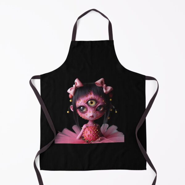 Item preview, Creepy Cute Three Eyed Strawberry Doll in Pink Tutu designed and sold by LujziWorld.