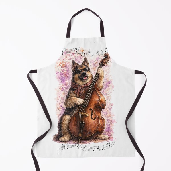 Item preview, Barkthoven Watercolor German Shepherd Playing Double Bass designed and sold by FurryNotes.