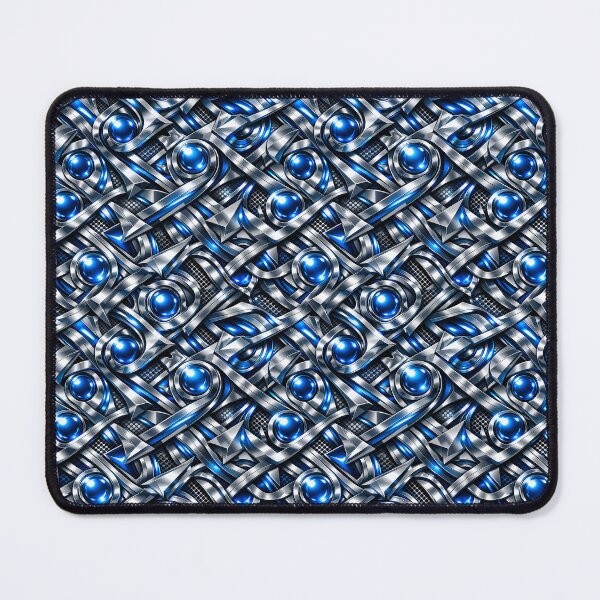 Item preview, Futuristic Metallic Flow – Blue Seamless Pattern designed and sold by RBBHovi.