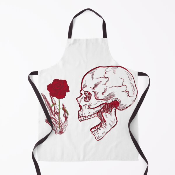 Item preview, Gothic Skull Holding Red Rose Dark Romance Tattoo Sketch Art designed and sold by vibecraft_studio2.