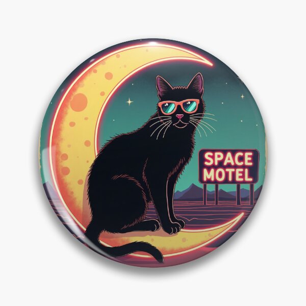 Item preview, Space Motel Black Cat Retro Neon designed and sold by SORVas.
